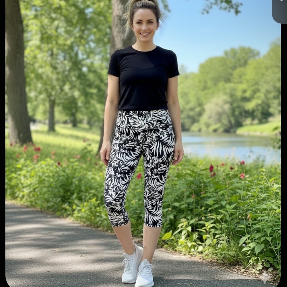 Suave Leaf Print Women's Capri Pants size M